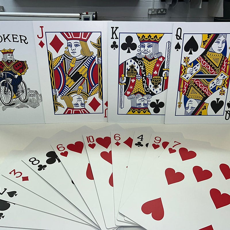 bespoke large format playing cards for tradeshow game